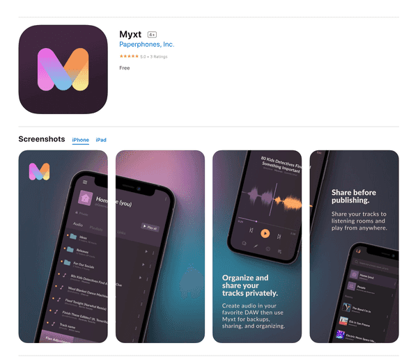 Myxt for iPhone and iPad